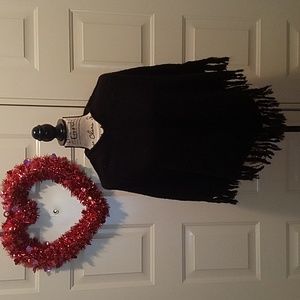 Black Sparkle Poncho-NEW!